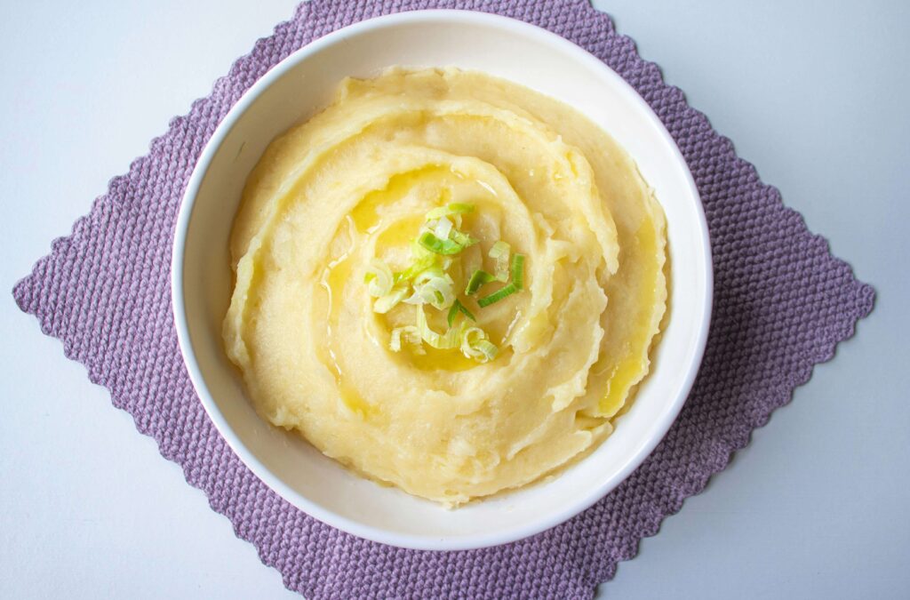 Sweet potato puree for 6-month-old baby in a bowl
