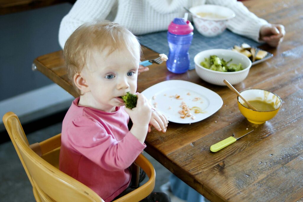 Featured image showing a bowl of oatmeal, beef puree, and spinach as great iron-rich foods for a 7-month-old baby