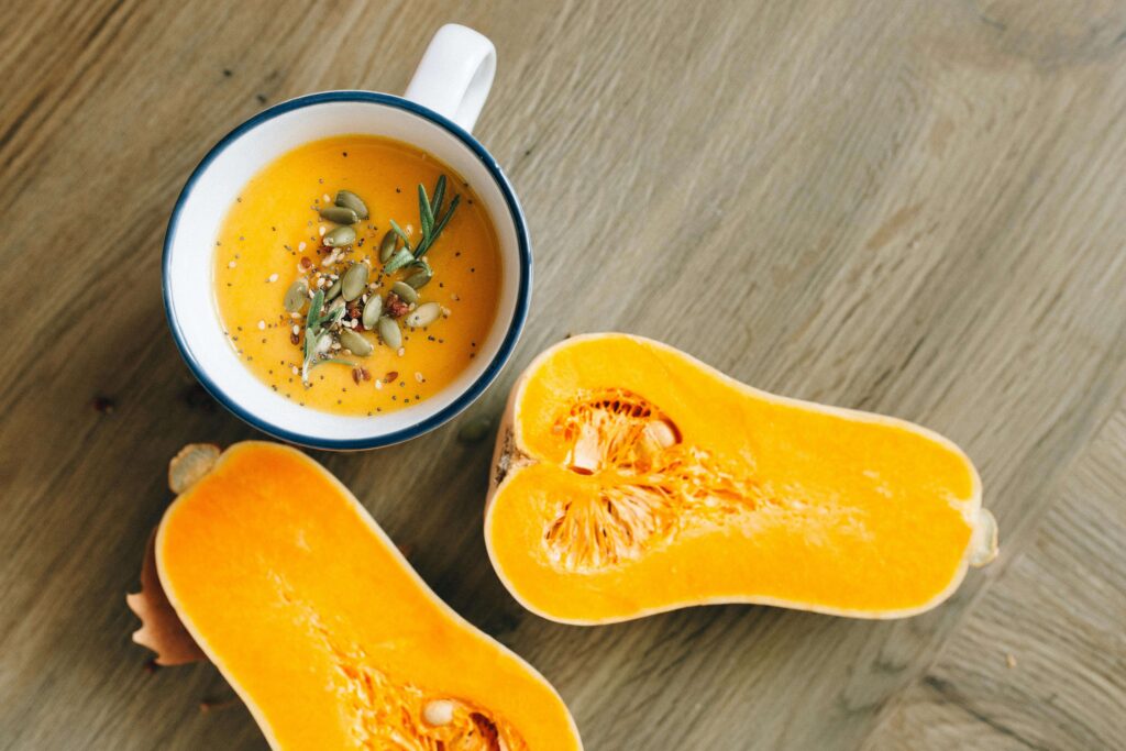 Roasted butternut squash puree for 6 month old baby