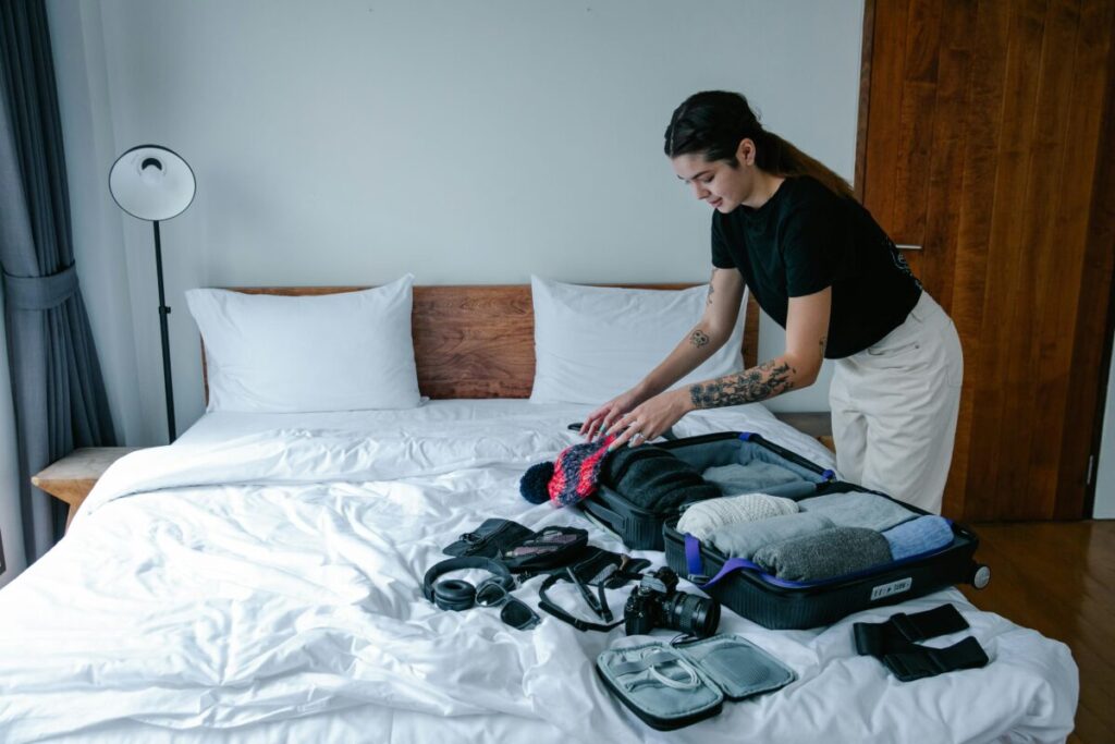 The process of organizing a minimalist hospital bag checklist at 36 weeks pregnant.