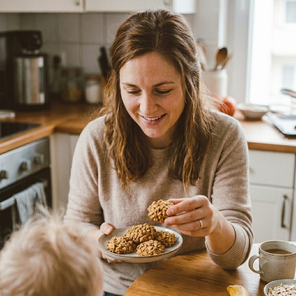 Sharing a homemade healthy breakfast with my baby, a special moment during our baby led weaning journey