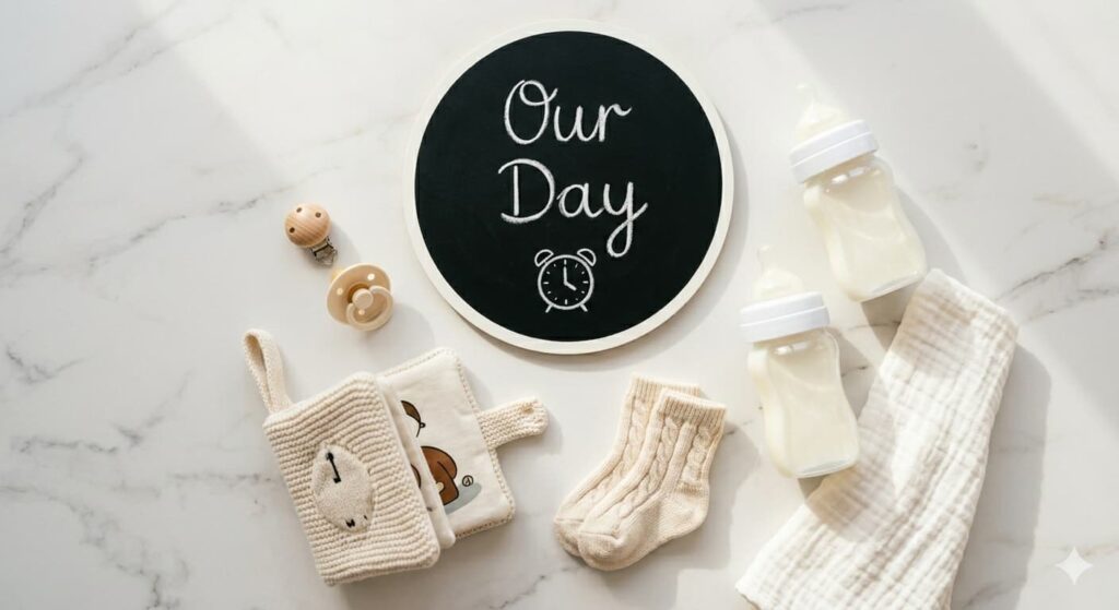 A realistic sample 4 month old feeding routine and daily sleep schedule for infants