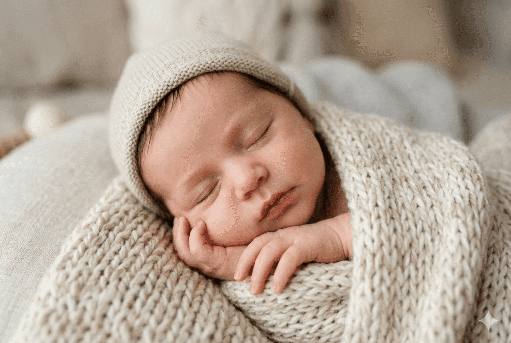 Infant sleeping peacefully in a crib to help your baby sleep through the night