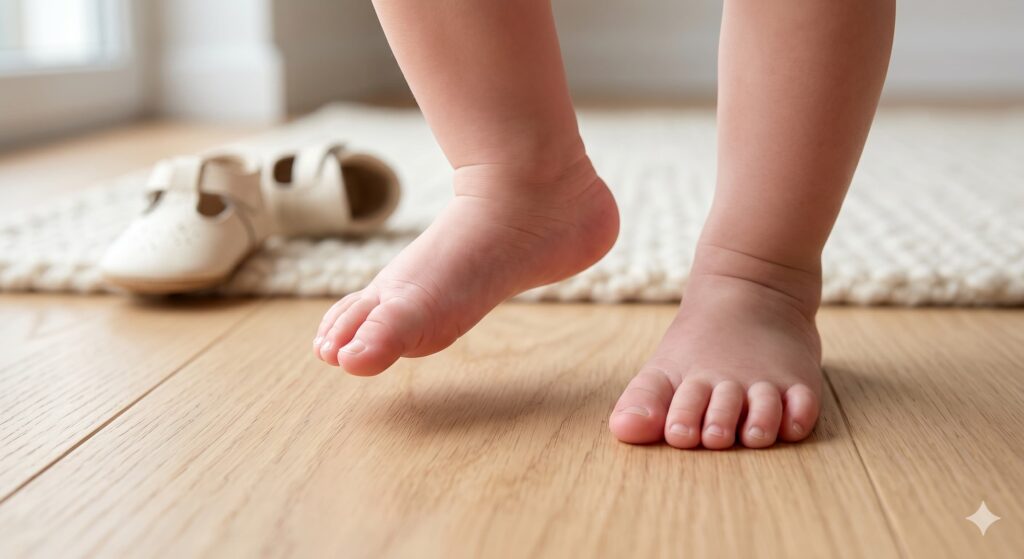 A detailed close-up of a baby's active brain development and nerve connections during hands-on exploration of diverse sensory play ideas for babies, featuring pasta, stones, and felt balls.