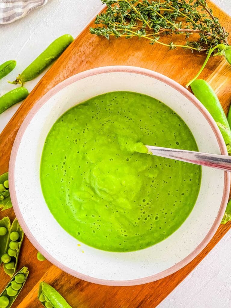 Smooth green bean puree for infants high in fiber