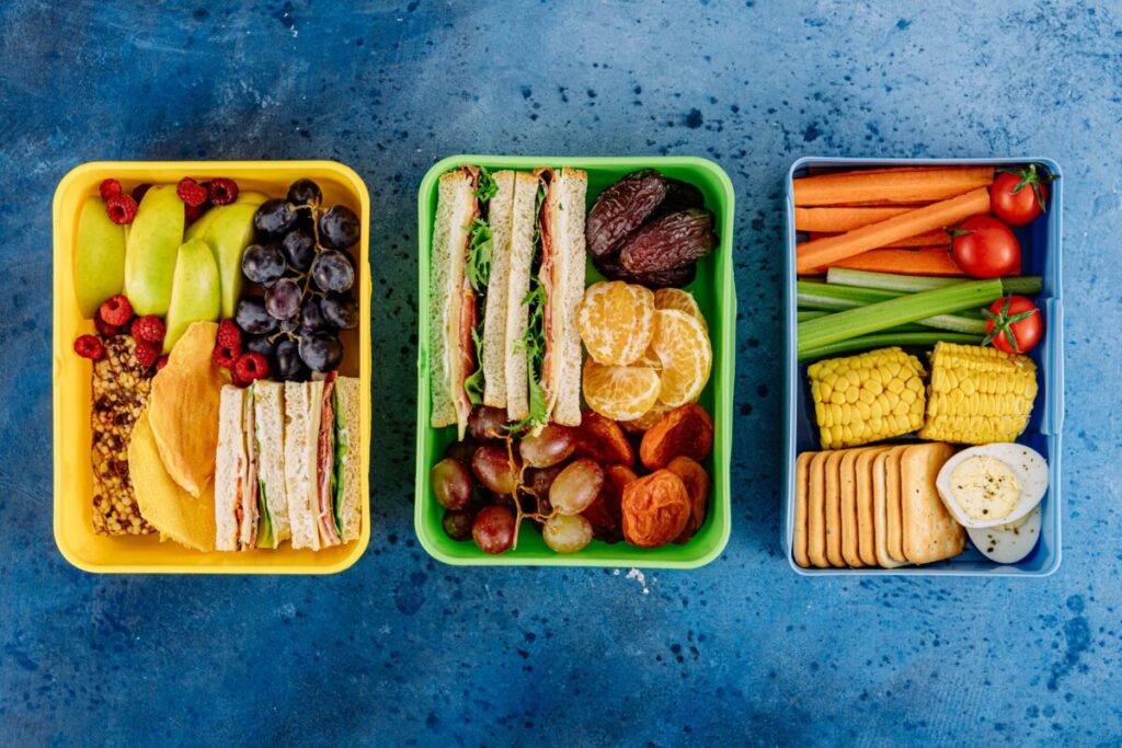 A vibrant, healthy nut-free daycare lunch ideas box featuring pasta and fresh vegetables, perfect for shaking up your toddler’s lunch routine.